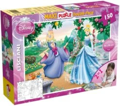 Lisciani Puzzle Disney SuperMaxi 150pz | Puzzle Da Colorare 2in1 -Mattel Negozio Puzzle Cenerentola disney