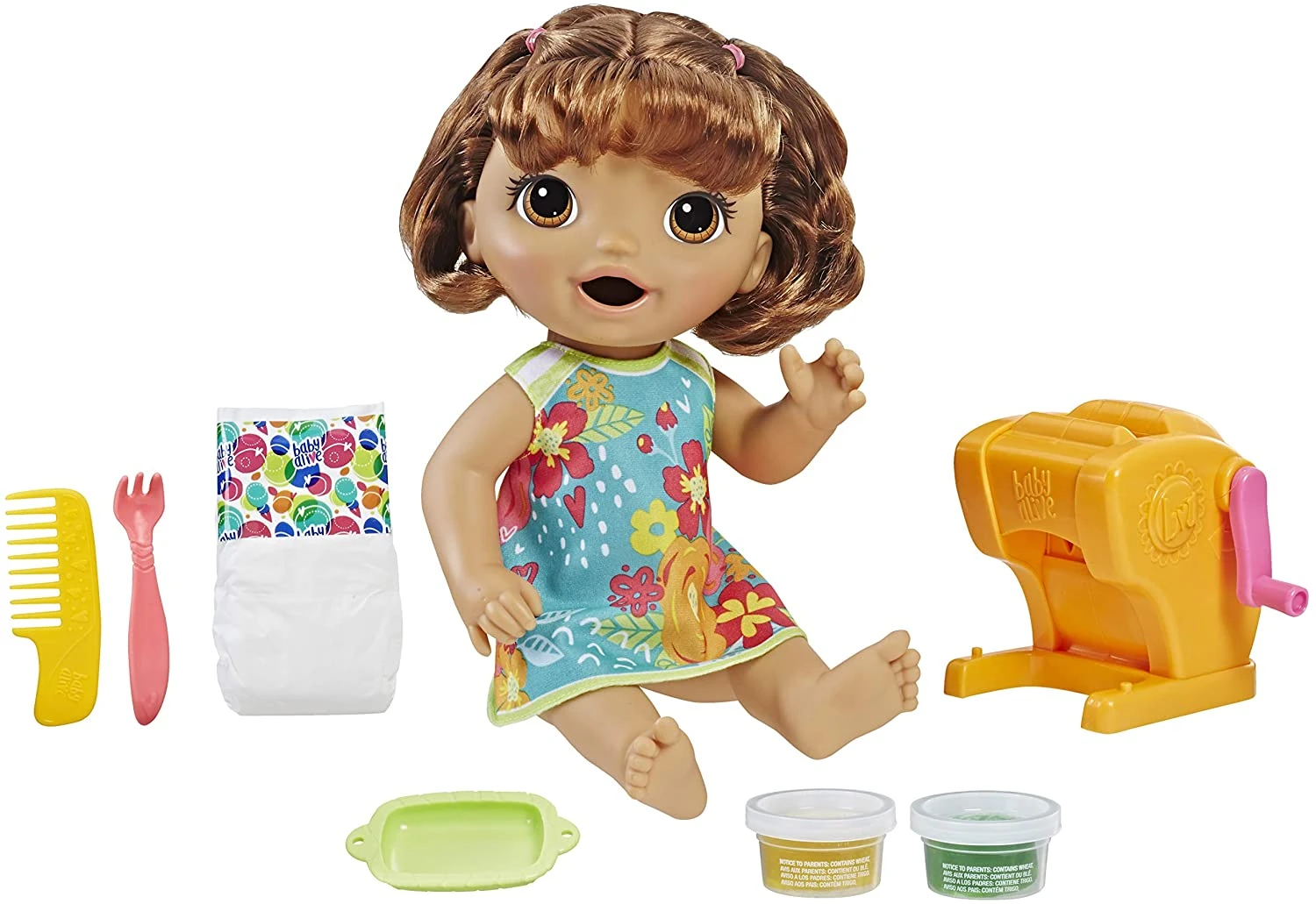 Hasbro Baby Alive Snack Lily Capelli Castani 3 Hasbro Baby Alive Snack Lily Capelli Castani