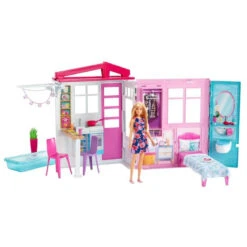 MATTEL Barbie Casa Portatile Con Piscina E Tanti Accessori, FXG54