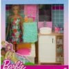 MATTEL Barbie Playset Bagno, Bambola Con Lavello E Mobile Bagno GRG87 -Mattel Negozio barbie con mobili e accessori