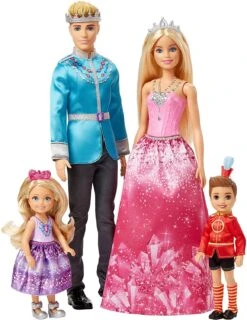 MATTEL Barbie Dreamtopia Famiglia Reale 4 Personaggi Inclusi
