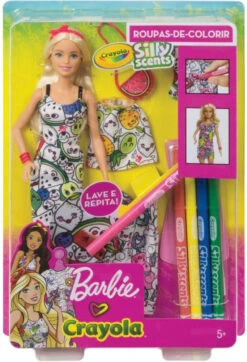 MATTEL Barbie Crayola Colora La Moda, Bambola Con Abiti Lavabili, Pennarelli E Borsetta -Mattel Negozio barbie moda colora abiti