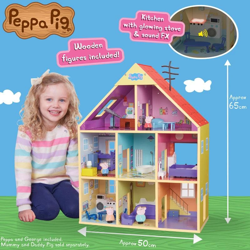 GIOCHI PREZIOSI Peppa Pig Casa In Legno Arredata 6 GIOCHI PREZIOSI Peppa Pig Casa In Legno Arredata - immagine 4